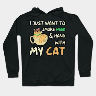 I Just Want To Smoke Weed And Hang With My Cat Hoodie